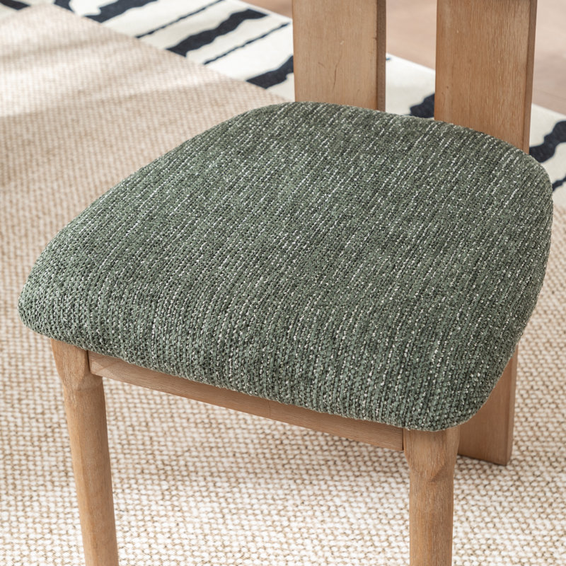 Chaise rembourrée en bois massif Morral, Vert