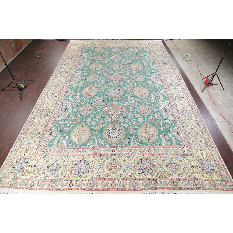 Tapis de zone one-of-kind-noué la 2010 nain vert 16 pi 1 po x 26 po