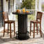 Table ronde avec base de clôture et repose-pieds en métal, alliant charme rustique, conception compacte et assemblage sans effort.-807389637