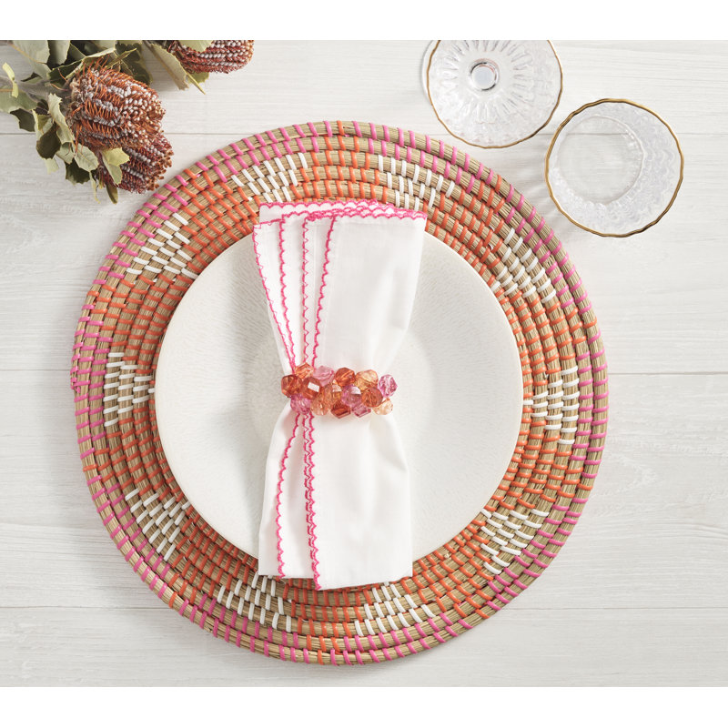 Casbah Napkin, White/Pink