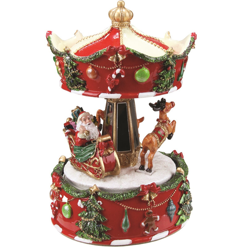 Carrousel de Noël musical 6,5 "avec traîneau et renne