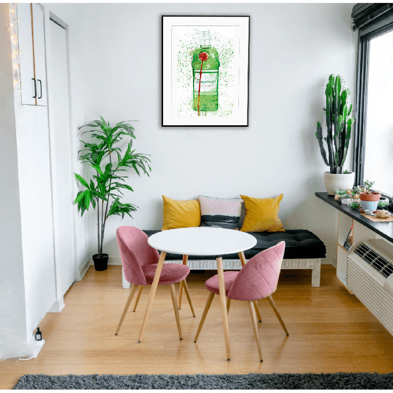 Green Gin Bottle - Single Picture Frame Print