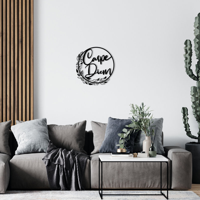 Accessoire mural élégant en métal noir 18,9 po x 18,9 po | 100% métal durable, épaisseur: 0,05 pouce | Parfait pour la décoration intérieure, l'esthétique moderne et l'art mural unique