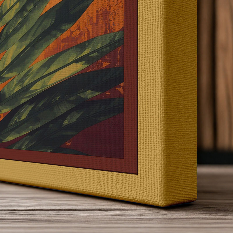 Fern Study Botanical - Wrapped Canvas, 30x20 - 76.2 x 50.8 cm, Ochre Border