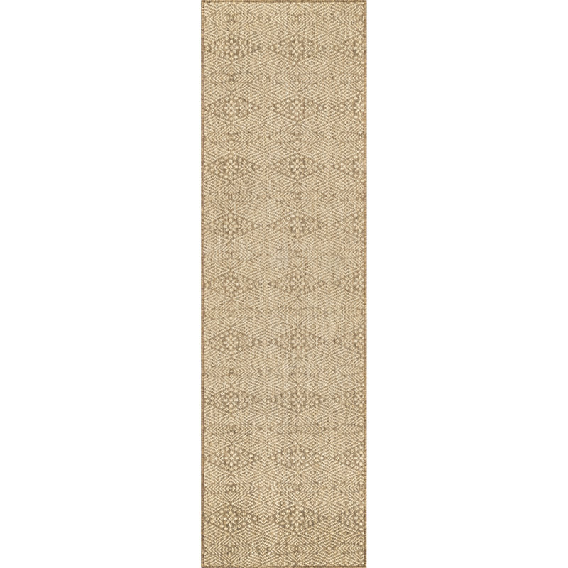 Tapis d'intérieur / extérieur géométrique tissé à la machine Roselyn, Tapis de couloir 2 pi x 8 pi