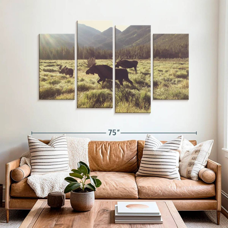 Brampt Three Bull Moose, 42"H x 68"W