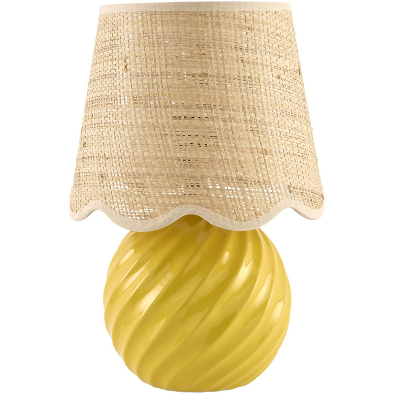Wyatan Table Lamp, Yellow, Rattan