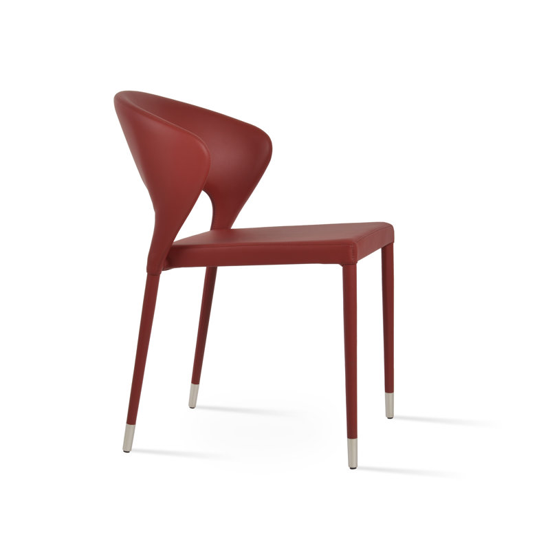 Prada Full Upholstery Dining Chair with Ring, Dark Red