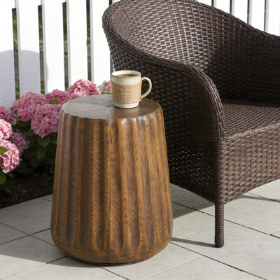 Table d'appoint trapézoïdale en forme de souche MGO, petite table de bout lavable au boyau et résistante au soleil et à l'humidité pour balcon