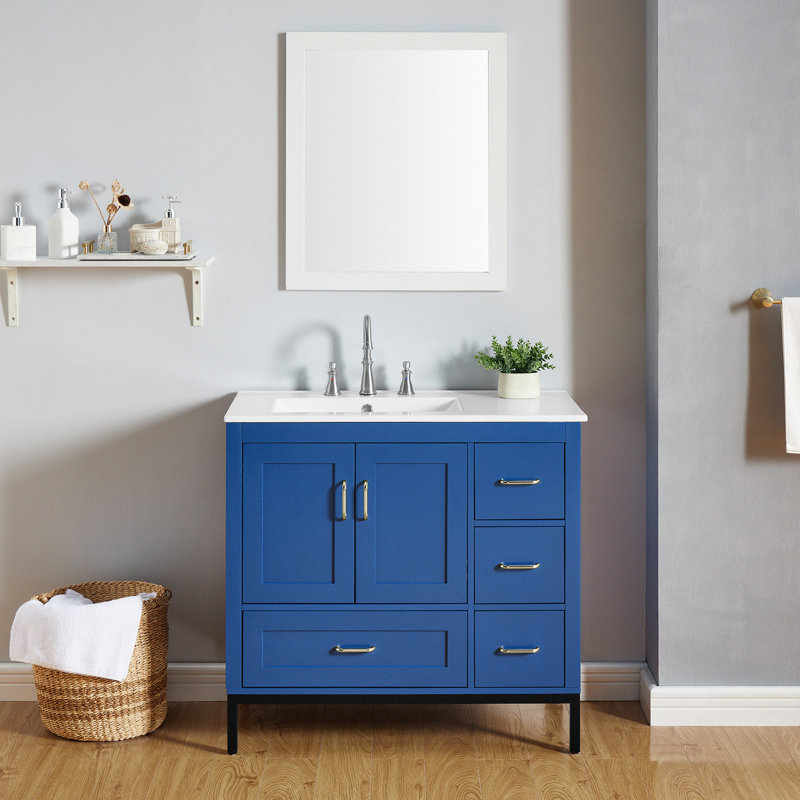 Bathroom Vanity With Sink, Blue