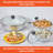 Imusa 1.5, 2.5, And 5.2 Qt 3pc Basic Caldero Set With Glass Lid