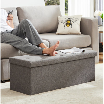 Coussin de tabouret, assise rectangulaire et repose-pieds, gris, grande taille