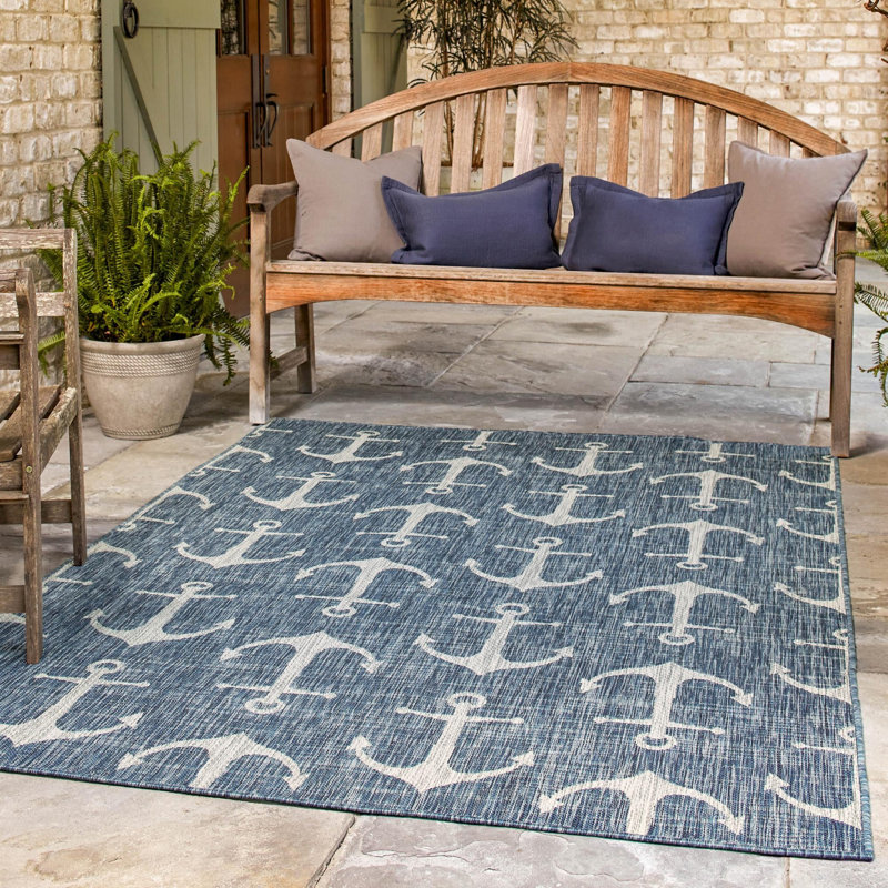 Tapis d'extérieur Ayton couleur mer, Rectangle 10 pi x 14 pi