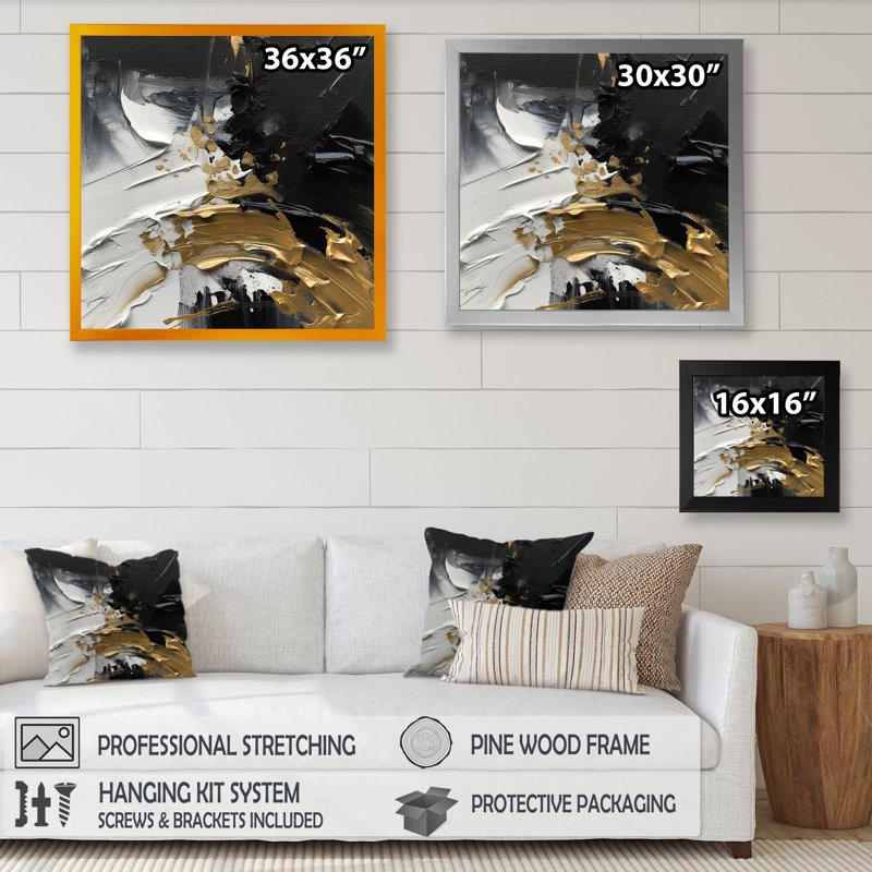 «Mystery Awakening VII», reproduction sur toile, H 16 po x l 16 po x P 1 po, Impression noire sur toile encadrée