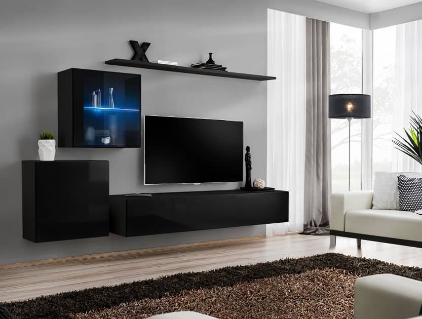 Switch XV Entertainment Unit for TVs up to 75 Inch - Warm Natural Finish with LED Display Feature