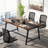 70.87", Modern Rectangular Conference Table For 6-8 People, Office Executive Desk With Durable Metal Frame, Large Work Surface For Boardroom & Team Collaboration – Rustic Brown & Black-1139011643