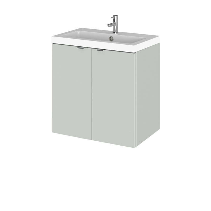 Fusion Hudson Reed 500mm Free-standing Single Vanity Unit, Gloss Grey Mist