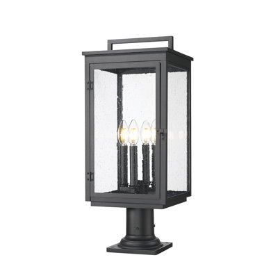 Stephan Sand Black 4 Light Outdoor Pier Mounted Fixture