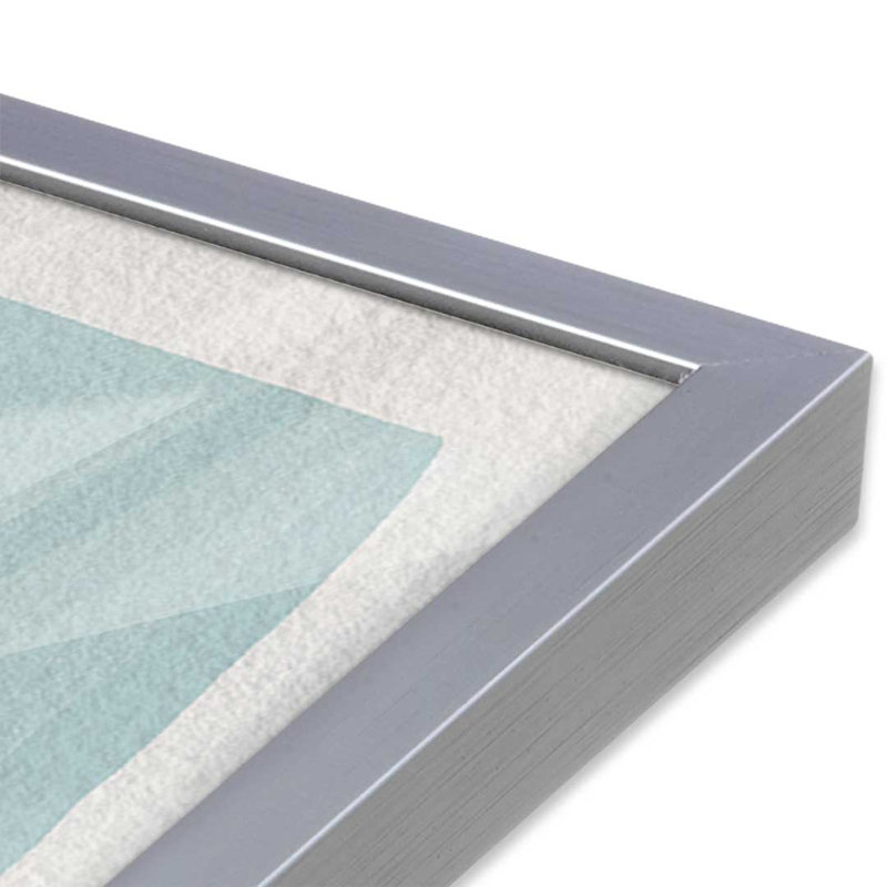 Reproduction d'art moderne sur toile turquoise et rose moderne par Garima Dhawan, Argent argent, H 32 po x l 24 po