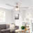 52-Inch Ceiling Fans with Lights, Pull Chain and Remote Control, Reversible AC Motor, Walnut/Silver Reversible Blades, Downrod Mount Fashionable Ceiling Fan for Bedroom, Living Room