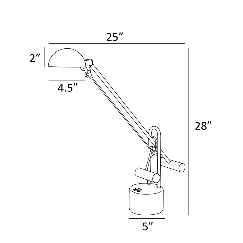 Lampe de bureau 28 po Chappel, Noir