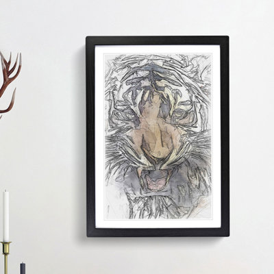 Prowling Tiger in Abstract - Framed Print