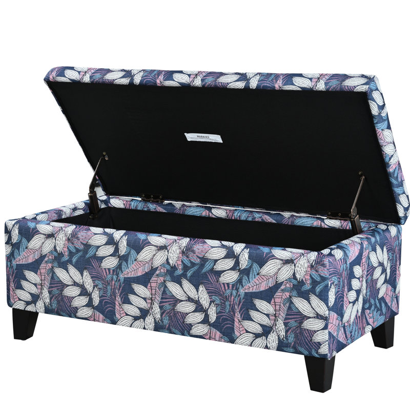 Élégant et multifonctionnel, motif floral, charnières douces, chambre à coucher, bureau, rangement caché, télécommandes, coussins, tissu de luxe, magazines, coussins, confortable,