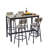 Counter Height 5-Piece Dining Set with 4 Upholstered Chairs, Space-Saving Pub Table for Small Kitchen & Apartment-2136626664