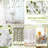 Green Embroidered Sheer Curtains 2 Panel Sets for Bedroom-Elegant White Sheer Curtains 98 inches Long with Leaf Design Rod Pocket Semi Transparent Curtain Drapes for Living Room Windows