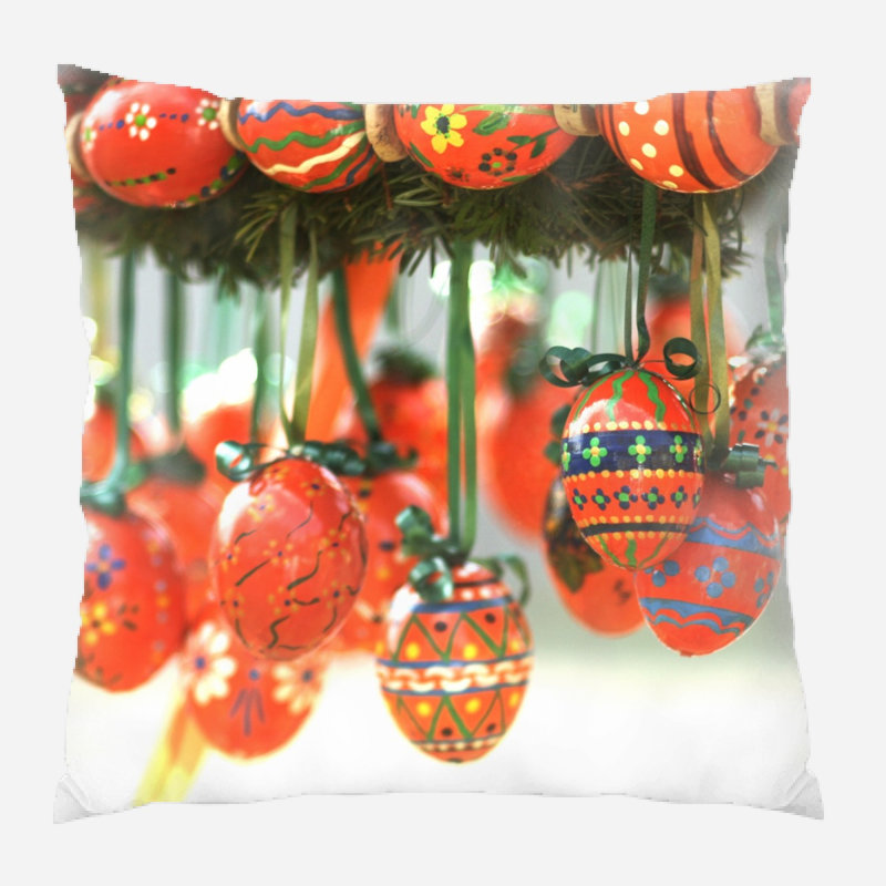 Mccutcheon Easter Eggs Throw Pillow, Microsuede, Indoor
