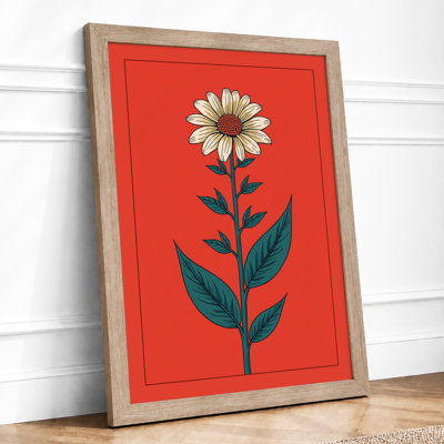 Simple Daisy Botanical - Framed Print