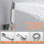 Système de douche de baignoire au plafond de 10 pouces avec douche à main à poignée simple et ensemble de garniture de douche à haute pression en laiton avec valve brute-116624280