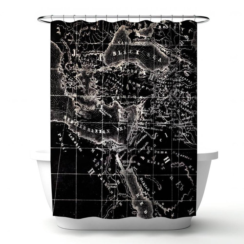 Shower Curtain CI106 – Polyester Shower Curtain, Dye Sublimation Print, 71" W × 74" L