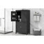 Spacieuse armoire de rangement en MDF pour salle de bain, design noir moderne