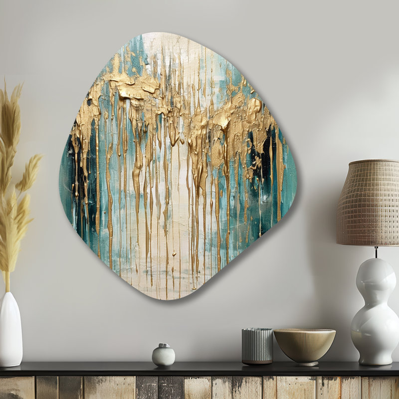 «Chester - Minimalisme, art mural asymétrique en métal, impression d'art en forme unique brune, H 35 po x l 31 po