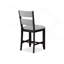 Ensemble de 2 pièces tabouret de bar à hauteur de comptoir noir de style campagnard avec siège et dossier rembourrés de couleur grise-1079347115-1079347117
