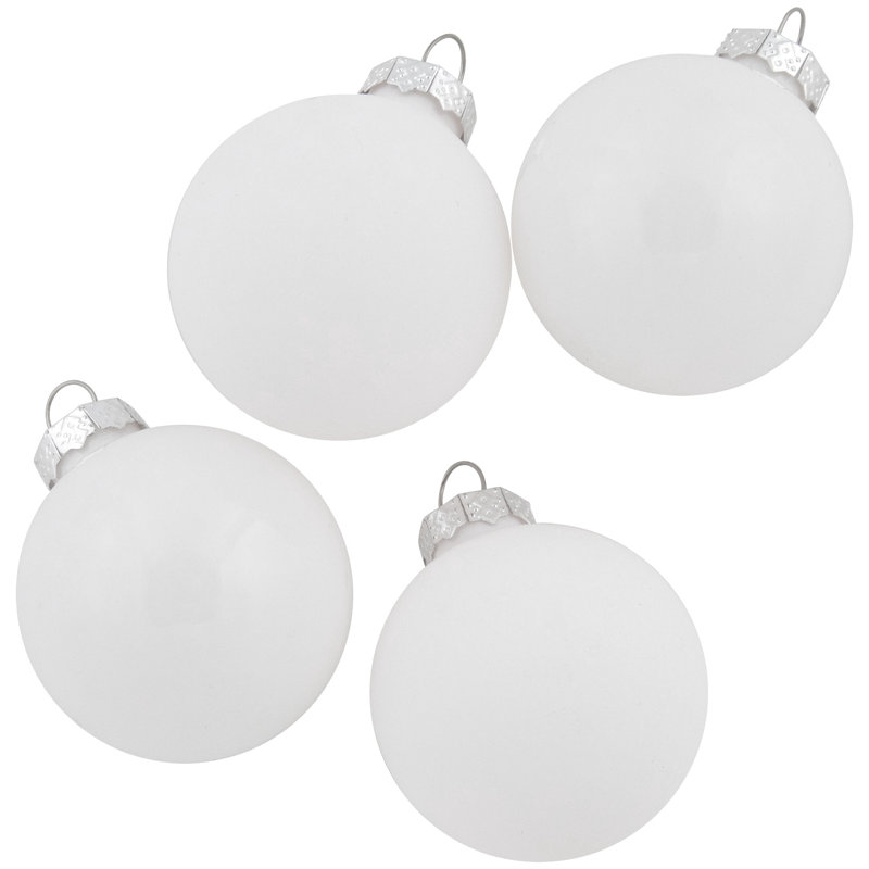 Glass Christmas Ball Ornaments 1.75" (45mm), White