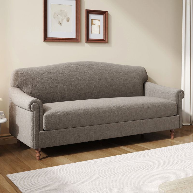 Causeuse 2 places avec accoudoirs roulés Modern, Beige