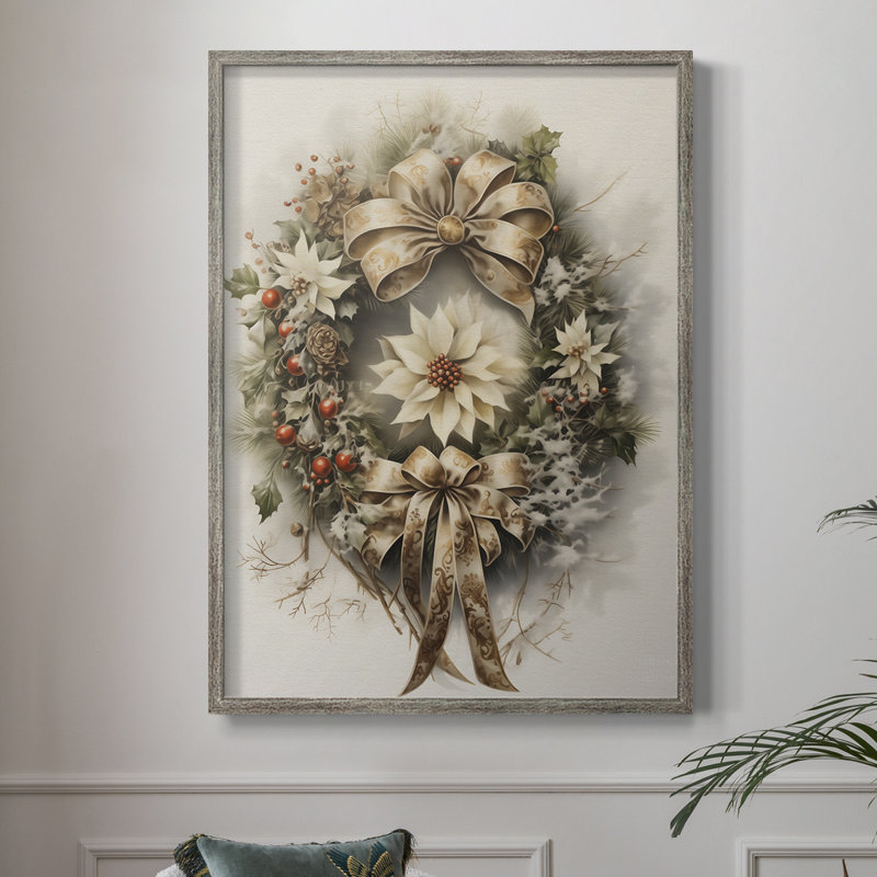 «Christmas Holiday Art», reproduction encadrée DLxxix - bois massif, H 11 po x l 9 po