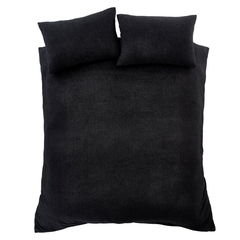 Soft Boucle Duvet Cover Set, Super King, Black