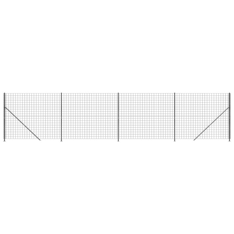Audreena Metal Wire/Mesh Fence, 140cm H x 1000cm W x 10cm D, 7, Anthracite