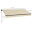 Auvent rétractable de 12 pi x 10 pi, patio avec fonctionnement manuel, tissu 280 g / m², structure en aluminium, manivelle beige pour terrasse, balcon et