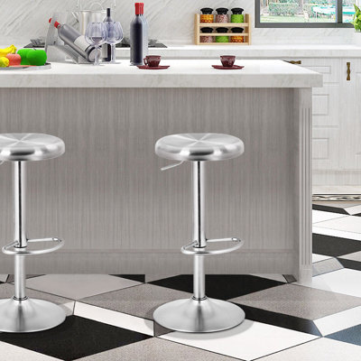 Silvia Swivel Adjustable Height Counter Stool with Metal Frame