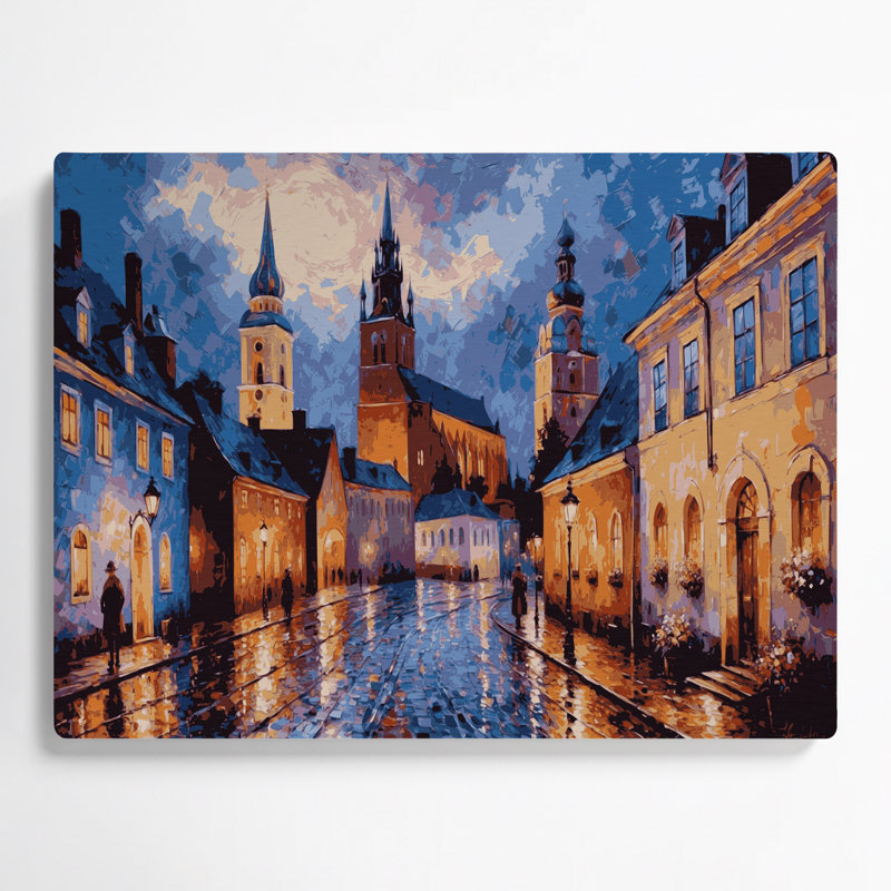 Art mural en métal villes de Tallinn, Estonia, 20" H x 30" W