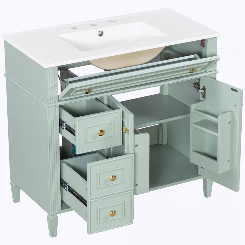Meuble-lavabo 36 po avec lavabo, Vert