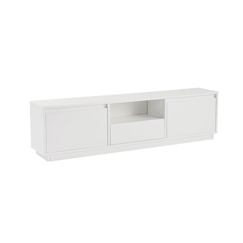 Console multimédia à profil bas avec rangement rabattable 63 po Hanshaw - Meuble télé pour téléviseur de 70 po ou moins