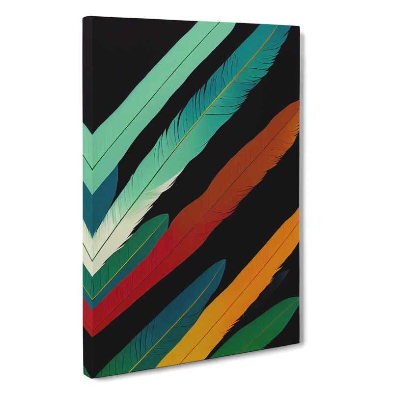 Stripes Of Feathers - Wrapped Canvas, 50cm H x 35cm W x 3cm D