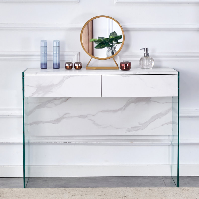 Environmental Protection MDF Minimalist Dresser, Desk, Desktop Computer Desk, With Double Drawer Storage Space, Simple Home=