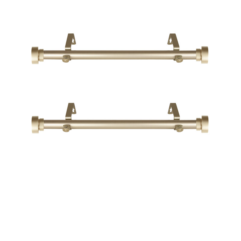 Tringle à rideaux simple réglable 1 "Ishee 12" à 20 ", Doré clair