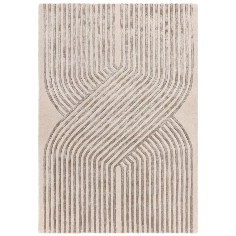 Brinlie Geometric Wool Hand Tufted Area Rug, Rectangle 120 x 170cm